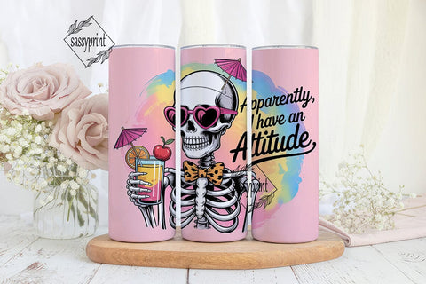Sassy Skeleton Cocktail 20oz Tumbler Sublimation sassyprint 