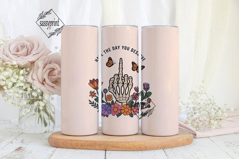 Sassy Skeleton Hand 20oz Tumbler Wrap Sublimation sassyprint 