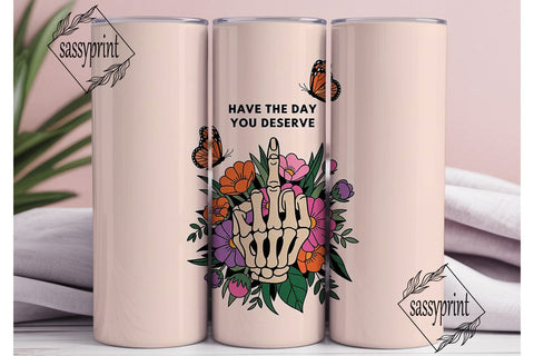 Sassy Skeleton Hand 20oz Tumbler Wrap Sublimation sassyprint 