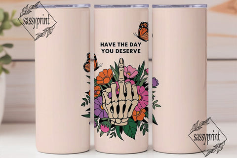Sassy Skeleton Hand 20oz Tumbler Wrap Sublimation sassyprint 