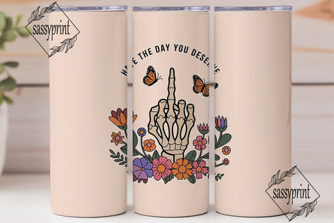 Sassy Skeleton Hand 20oz Tumbler Wrap Sublimation sassyprint 