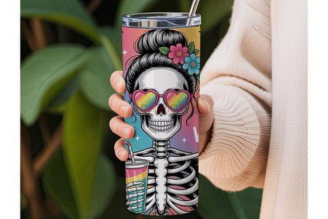 Sassy Skeleton Mom 20oz Tumbler Wrap Sublimation DesignSVG 
