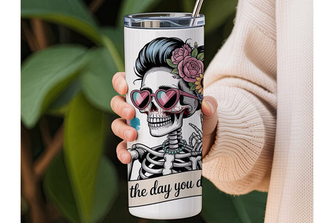 Sassy Skeleton Tumbler Wrap PNG Sublimation DesignSVG 