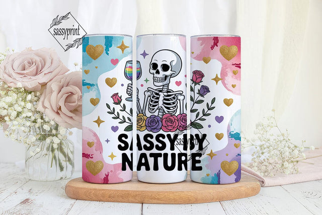 Sassy Skeleton Tumbler Wrap PNG Sublimation sassyprint 