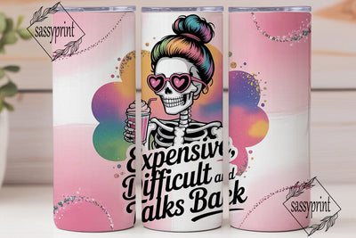 Sassy Skeleton Tumbler Wrap Sublimation sassyprint 