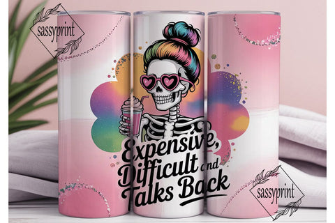 Sassy Skeleton Tumbler Wrap Sublimation sassyprint 