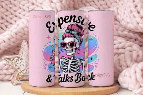 Sassy Skull Tumbler Wrap 20oz Sublimation DesignSVG 