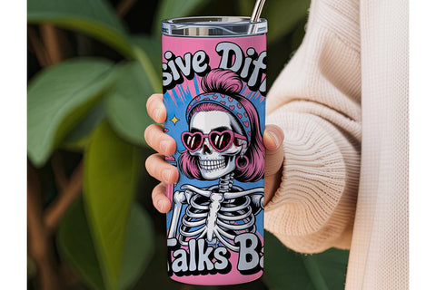 Sassy Skull Tumbler Wrap 20oz Sublimation DesignSVG 