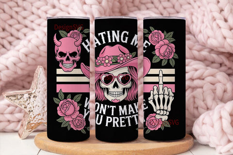 Sassy Skull Tumbler Wrap PNG Sublimation DesignSVG 