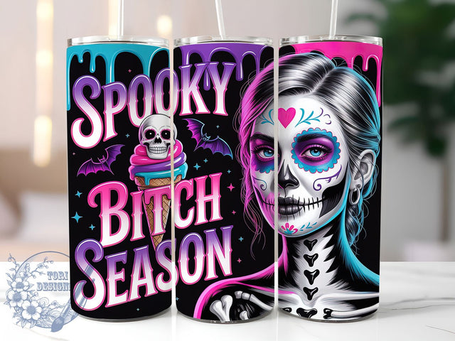 Sassy Spooky Adult Halloween Tumbler, Sassy Halloween Png, 20oz Skinny Tumbler, Adult Humor Tumbler, Bad Bitch Tumbler, Sublimation Design, Tumbler Wrap Download Sublimation ToriDesigns 