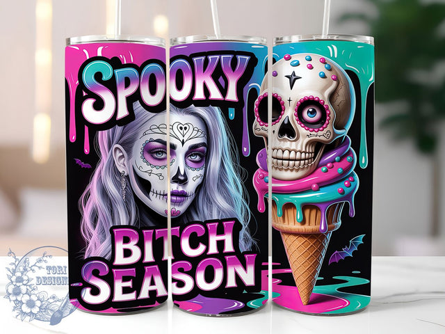 Sassy Spooky Adult Halloween Tumbler, Sassy Halloween Png, 20oz Skinny Tumbler, Adult Humor Tumbler, Bad Bitch Tumbler, Sublimation Design, Tumbler Wrap Download Sublimation ToriDesigns 