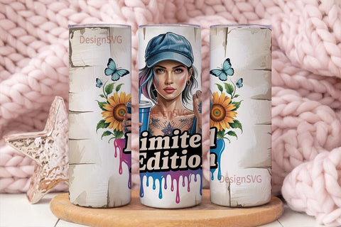 Sassy Sunflower Girl 20oz Tumbler Sublimation DesignSVG 