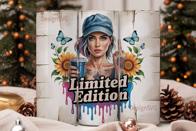 Sassy Sunflower Girl 20oz Tumbler Sublimation DesignSVG 