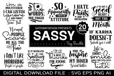 Sassy Svg Bundle, Funny Design, Farmhouse Design SVG designmaster24 