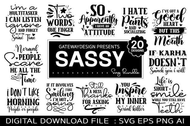 Sassy Svg Bundle, Funny Design, Farmhouse Design SVG designmaster24 
