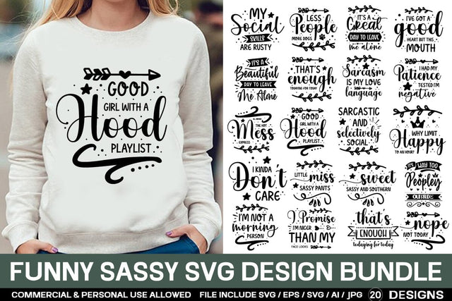 Sassy Svg Bundle,20 Funny Design SVG designmaster24 