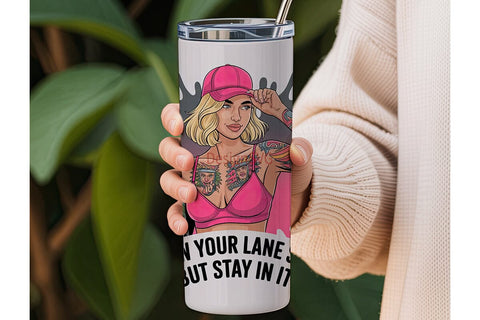 Sassy Tattooed Woman 20oz Tumbler Wrap Sublimation DesignSVG 