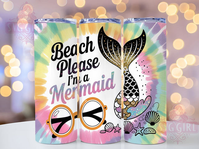 Sassy Waves Beach Please Mermaid Tumbler, Beach Please PNG, Funny Mermaid Design, Summer Tumbler Sublimation, 20oz Skinny Tumbler, Ocean Vibes PNG, Sassy Beach Wrap Sublimation SvggirlplusArt 