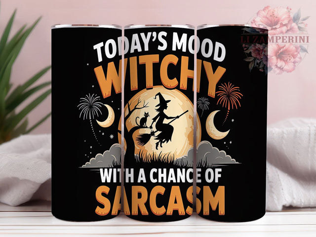 Sassy Witchy Vibes Funny Mood Tumbler, Sarcastic Witch Wrap, 20oz Sublimation, Funny Witch Cup, Today's Mood Tumbler, Witchy Drinkware, Sassy Witch Design Sublimation Li Zamperini 