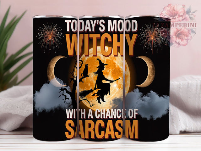 Sassy Witchy Vibes Funny Mood Tumbler, Sarcastic Witch Wrap, 20oz Sublimation, Funny Witch Cup, Today's Mood Tumbler, Witchy Drinkware, Sassy Witch Design Sublimation Li Zamperini 