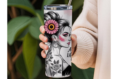 Sassy Woman Floral Tumbler Wrap Sublimation DesignSVG 