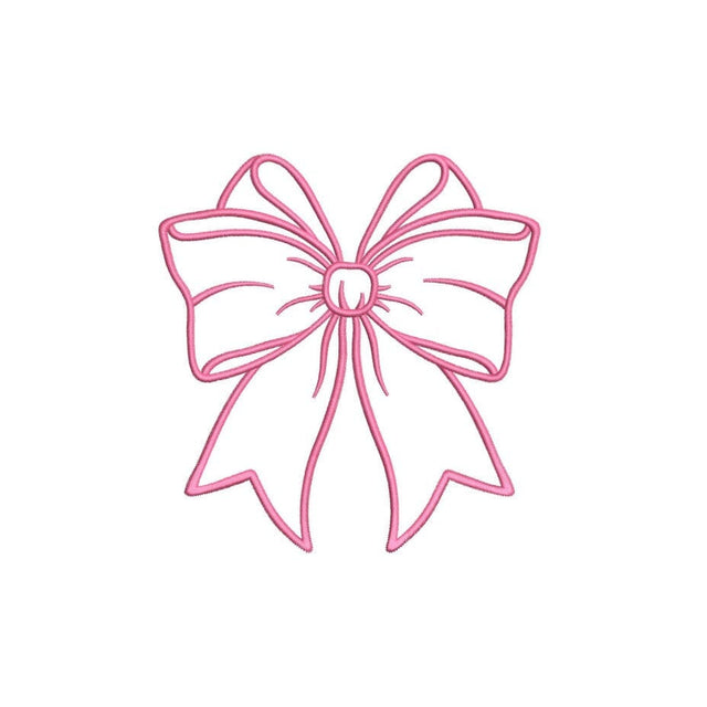 Satin Bow Applique Embroidery Design, Side Bow Ribbon, Pink Bow Girly Coquette Embroidery Design, 5 sizes, Instant Downloads Embroidery/Applique DESIGNS Nino Nadaraia 