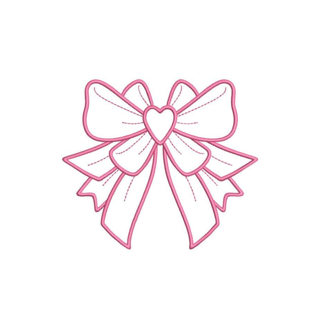 Satin Bow Embroidery Design, Side Bow Ribbon, Pink Bow Girly Coquette Embroidery Design, 5 sizes, Instant Downloads Embroidery/Applique DESIGNS Nino Nadaraia 