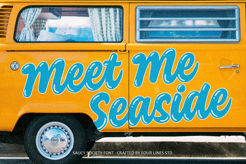 Saucy Society – A joyful handwritten font Font Four Lines Std. 