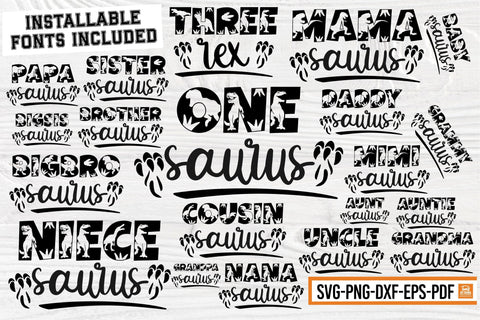 Saurus Family Svg, Custom Name Dinosaur Svg, Birthday Shirt SVG TonisArtStudio 