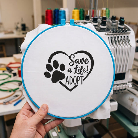 Save a Life Adopt Embroidery Design – Paw Print Heart Pet Adoption Animal Rescue Machine Embroidery File Embroidery/Applique DESIGNS PatternFeed8 