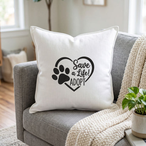 Save a Life Adopt Embroidery Design – Paw Print Heart Pet Adoption Animal Rescue Machine Embroidery File Embroidery/Applique DESIGNS PatternFeed8 