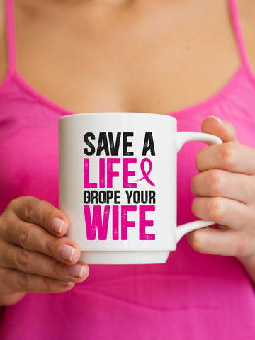 Save A Life Wife Funny Breast Cancer Awareness Svg Png Files, Awareness Shirts, Awareness Ribbon Svg, Breast Cancer Gifts, Svg cut file SVG DesignDestine 