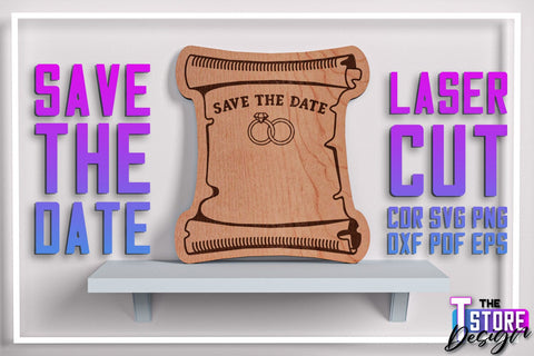 Save the Date Laser Cut Bundle | Wedding Laser Cut | Wooden Design | CNC File SVG The T Store Design 