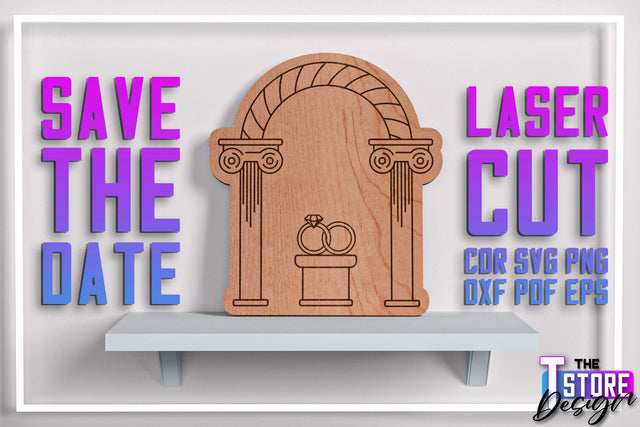 Save the Date Laser Cut | Wedding Laser Cut | Wooden Design | CNC File SVG The T Store Design 