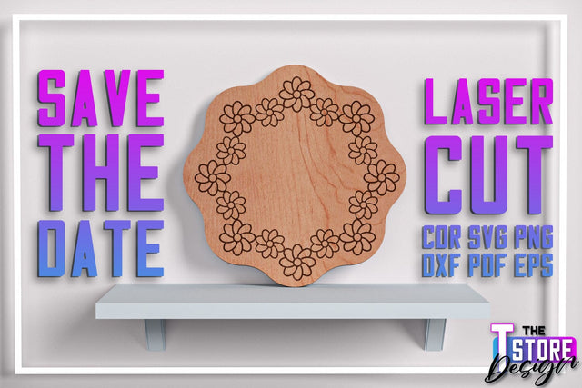 Save the Date Laser Cut | Wedding Laser Cut | Wooden Design | CNC File SVG The T Store Design 