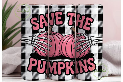 Save The Pumpkins 20oz Tumbler Wrap Sublimation PixelChick 