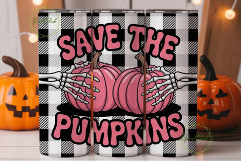 Save The Pumpkins 20oz Tumbler Wrap Sublimation PixelChick 