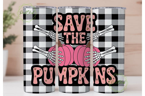 Save The Pumpkins 20oz Tumbler Wrap Sublimation PixelChick 