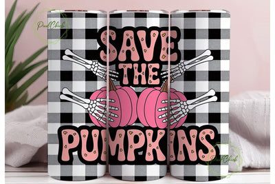 Save The Pumpkins 20oz Tumbler Wrap Sublimation PixelChick 
