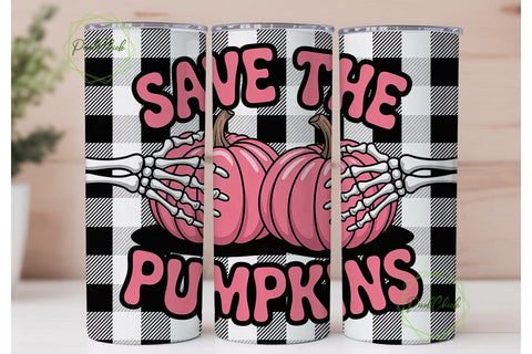 Save The Pumpkins 20oz Tumbler Wrap Sublimation PixelChick 