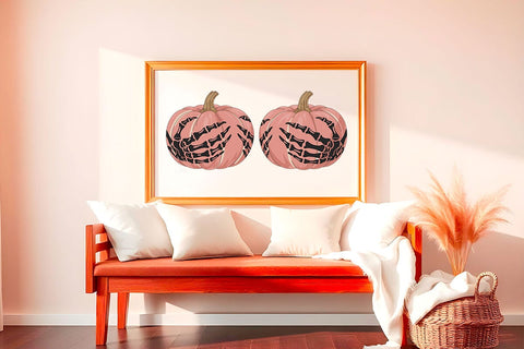 Save The Pumpkins Svg, Breast Cancer Awareness Svg, Pink Pumpkins with Skeleton Hands Svg, Skeleton Hands Breast Cancer Svg SVG DesignDestine 