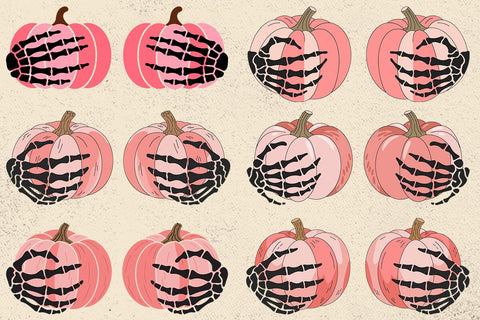 Save The Pumpkins Svg, Breast Cancer Awareness Svg, Pink Pumpkins with Skeleton Hands Svg, Skeleton Hands Breast Cancer Svg SVG DesignDestine 