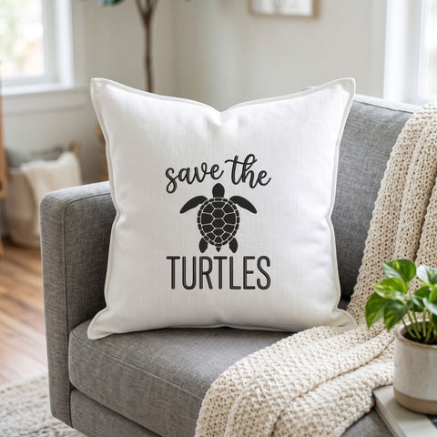 Save the Turtles Embroidery Design – Sea Turtle Ocean Conservation Wildlife Machine Embroidery File Embroidery/Applique DESIGNS PatternFeed8 