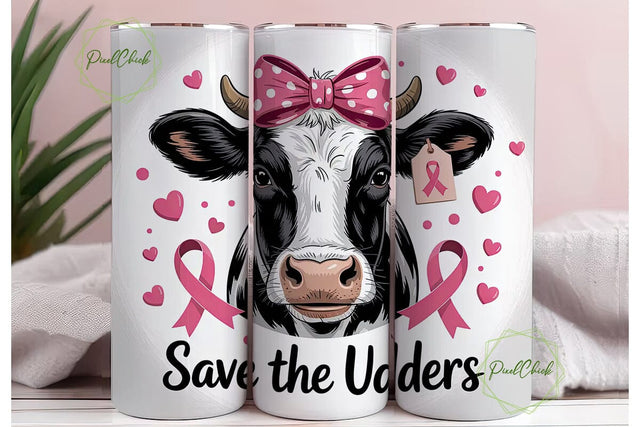 Save The Udders 20oz Tumbler Wrap Sublimation PixelChick 
