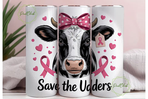 Save The Udders 20oz Tumbler Wrap Sublimation PixelChick 
