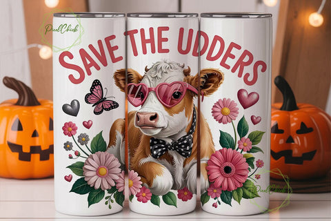 Save The Udders 20oz Tumbler Wrap Sublimation PixelChick 