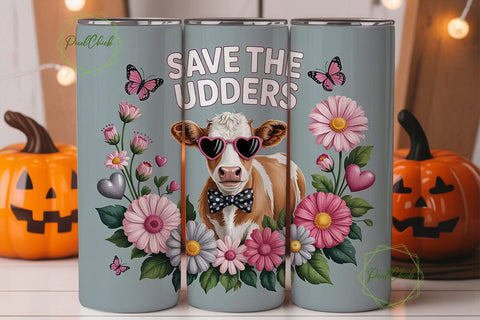 Save The Udders 20oz Tumbler Wrap Sublimation PixelChick 