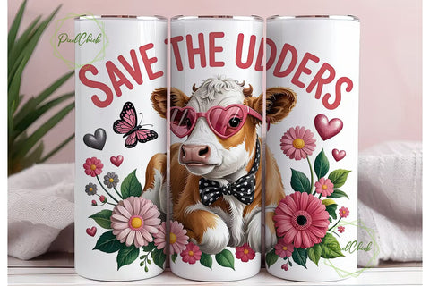 Save The Udders 20oz Tumbler Wrap Sublimation PixelChick 