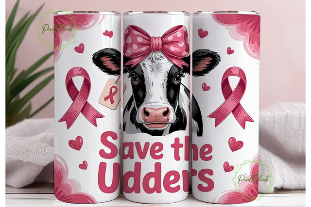 Save The Udders 20oz Tumbler Wrap Sublimation PixelChick 
