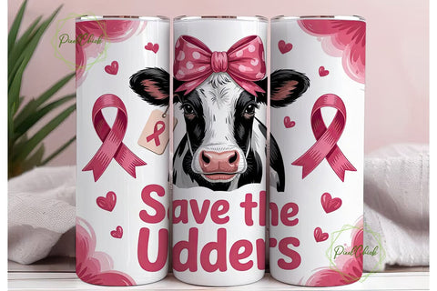 Save The Udders 20oz Tumbler Wrap Sublimation PixelChick 